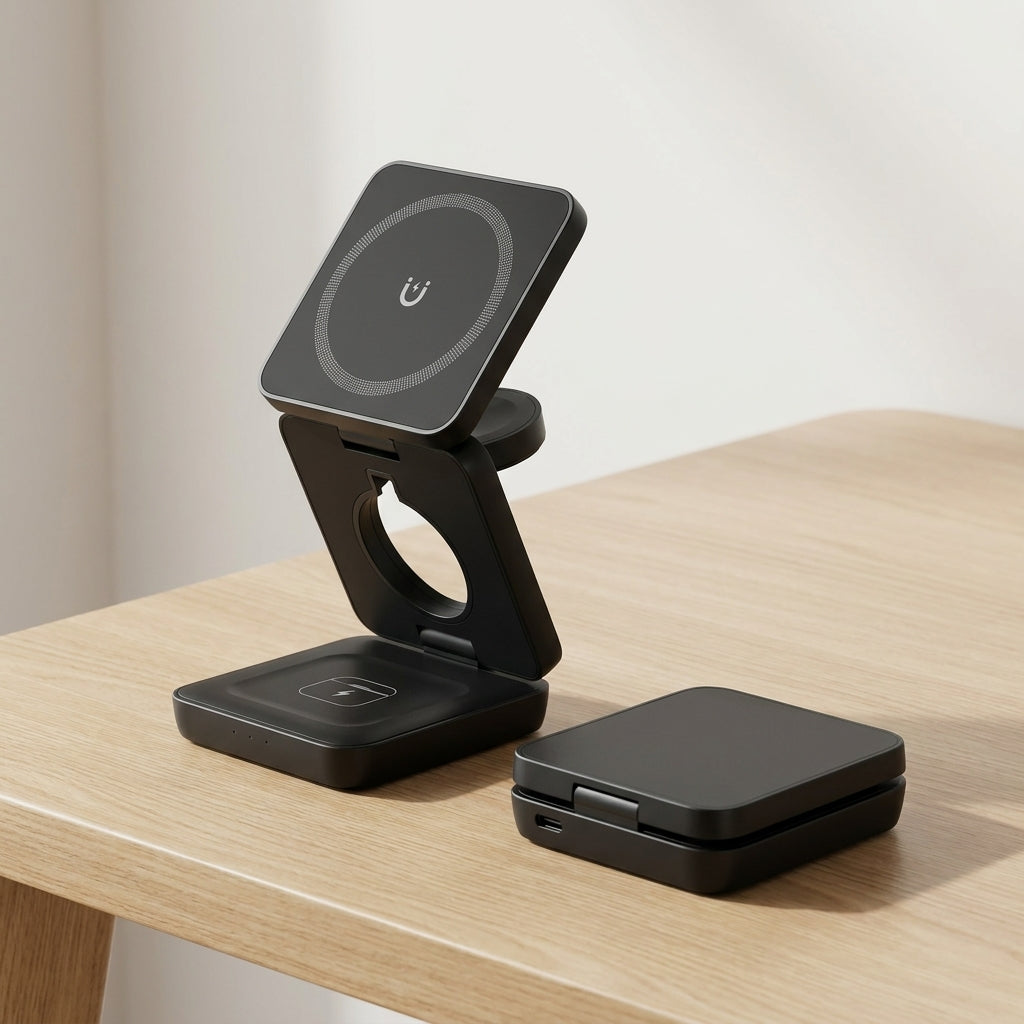 MagBase Foldable 3-in-1 MagSafe Wireless Fast Charging Station