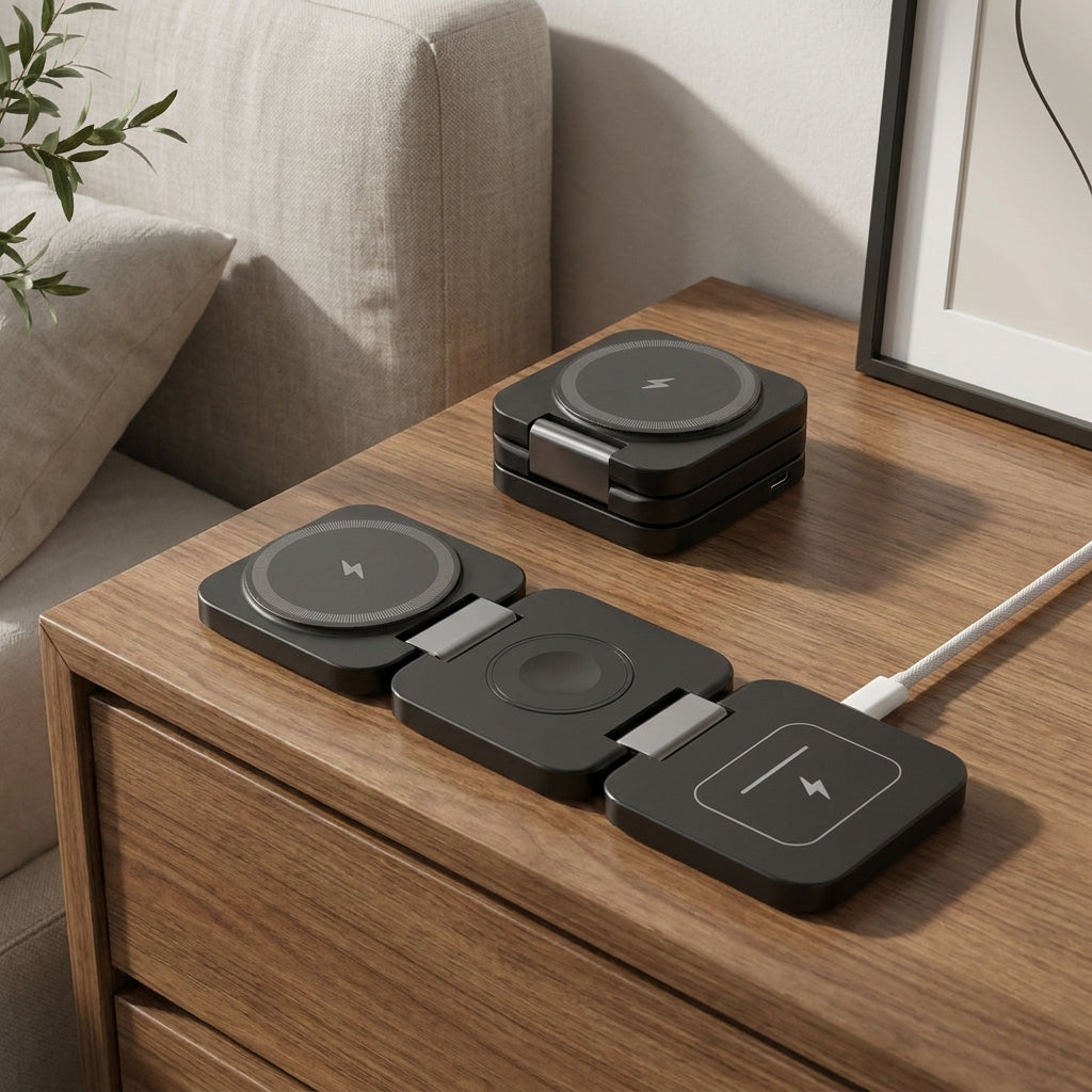 MagBase Foldable 3-in-1 MagSafe Wireless Fast Charging Station