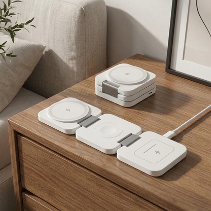 MagBase Foldable 3-in-1 MagSafe Wireless Fast Charging Station
